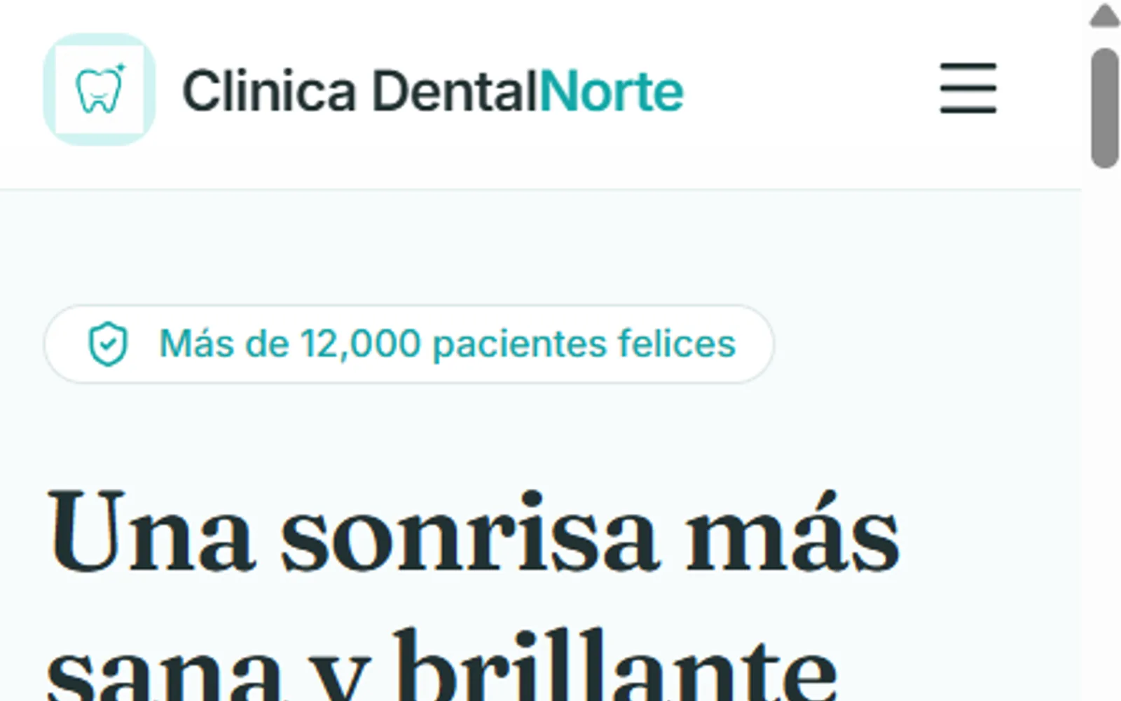 Concepto de sitio para Clínica Dental Norte — pantalla 3 de 3