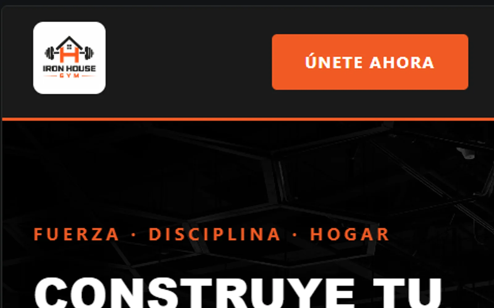 Concepto de sitio para Iron House Gym — pantalla 3 de 3